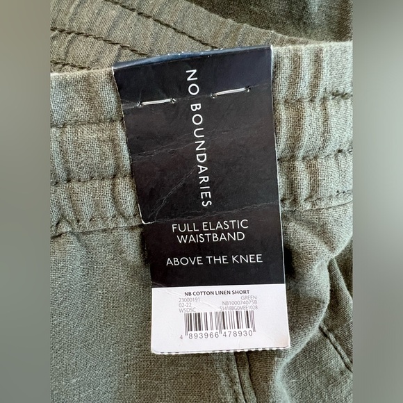 No Boundaries Green Casual Shorts Pull On Elastic Waist Flat Front Size 3XL - Picture 6 of 9